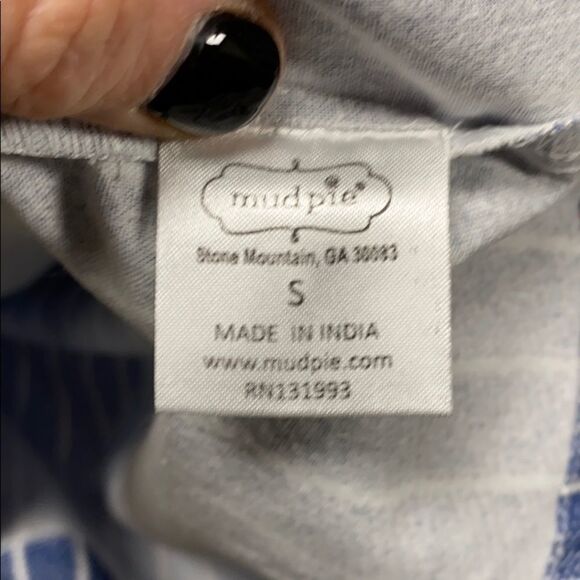 Mud Pie Eva Button Front Stripe Blue Dress - Picture 6 of 8